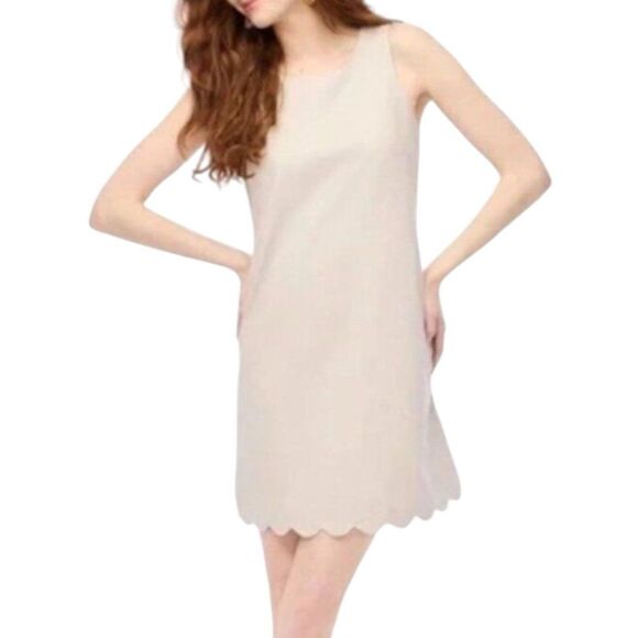 NWT J.Crew Khaki Sleeveless Sheath Dress – Size 6, Linen Blend, Knee-Length - Picture 1 of 7